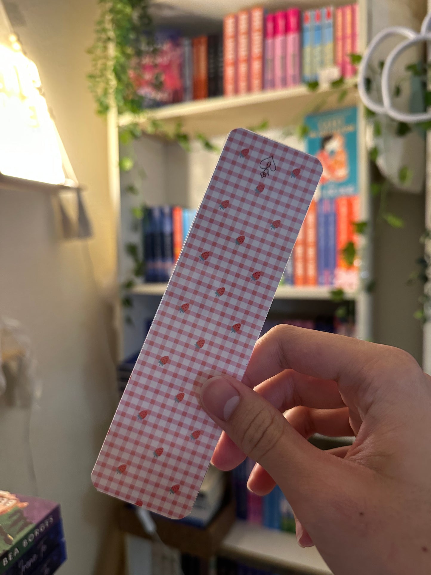 Strawberry Checkered Bookmark